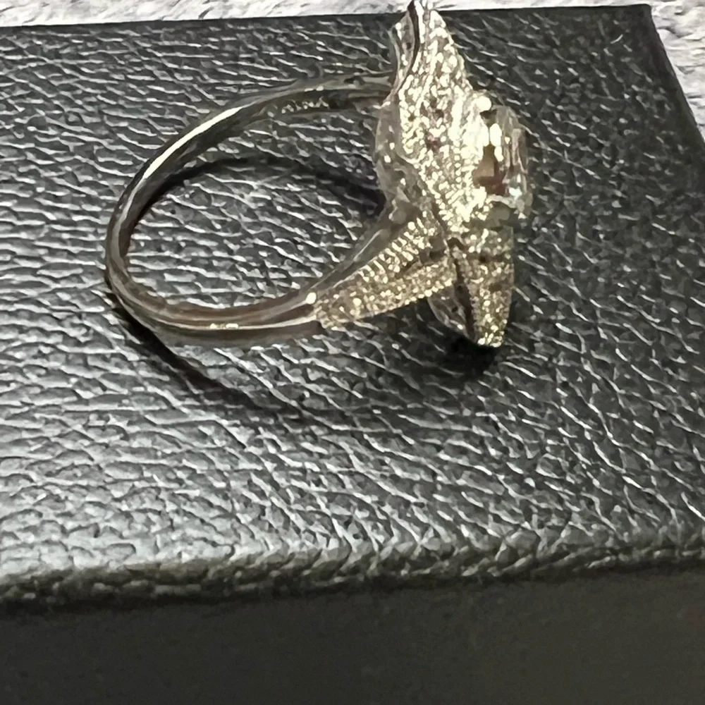 QVC Titanic Collection 100th Anniversary White Topaz and Diamond Sterling Ring
